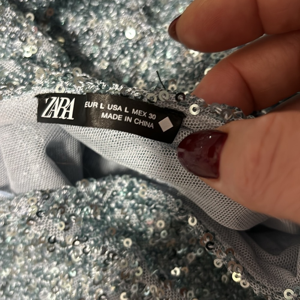Zara Women's Silver sequin Jumpsuit - Picture 9 of 9